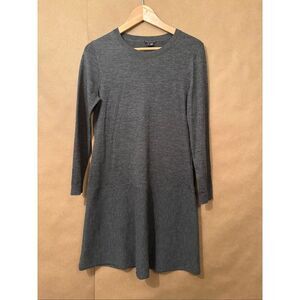 Theory Wool Long Sleeve Gray Dress